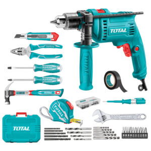 Total 220V Impact Drill 13mm 680W 115pc Toolkit