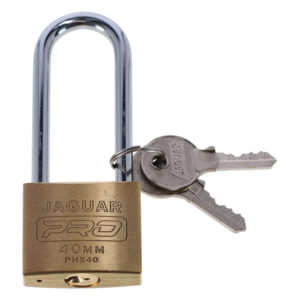 Jaguar Long Shackle Brass Padlock 40mm