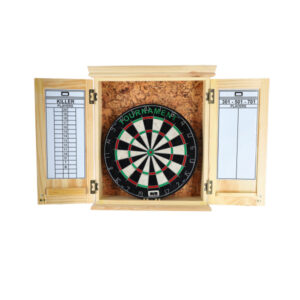 Dart Board and Pine Cabinet Set