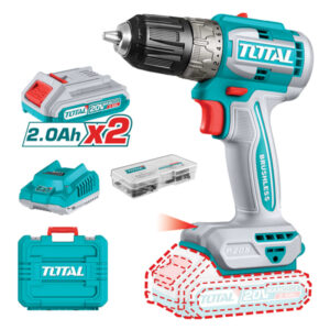 Total 20V 52Nm 10mm Drill with 47pc Accessory Kit