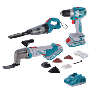 Total 20V 3pc Cordless Drill, Vacuum & Multi-tool Combo Kit